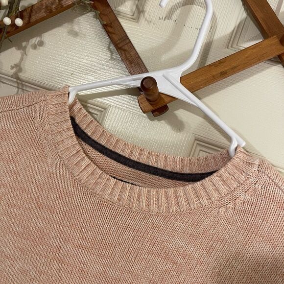 St. John's Bay Pink Crewneck Sweater with Ribbed Neckline - Picture 3 of 5